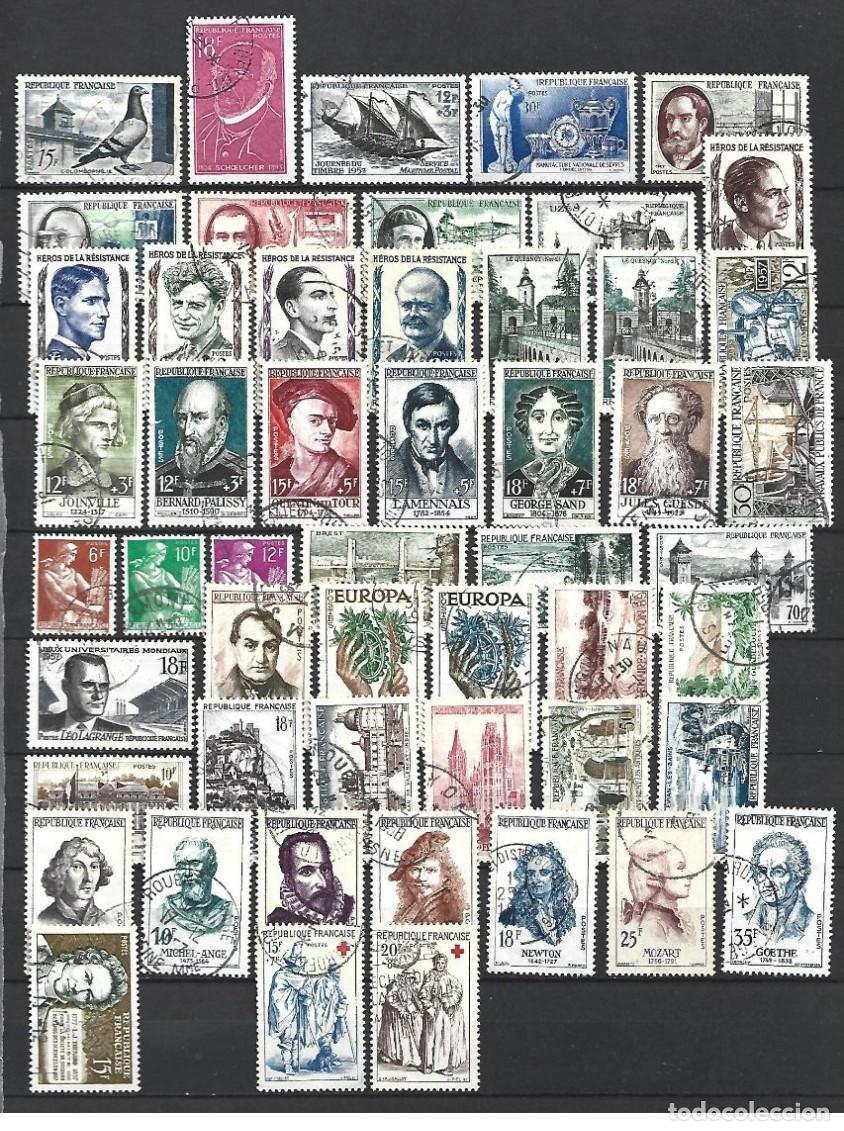 Sellos: France 1957 - A&ntilde;o completo Yvert 1091/1141 usado