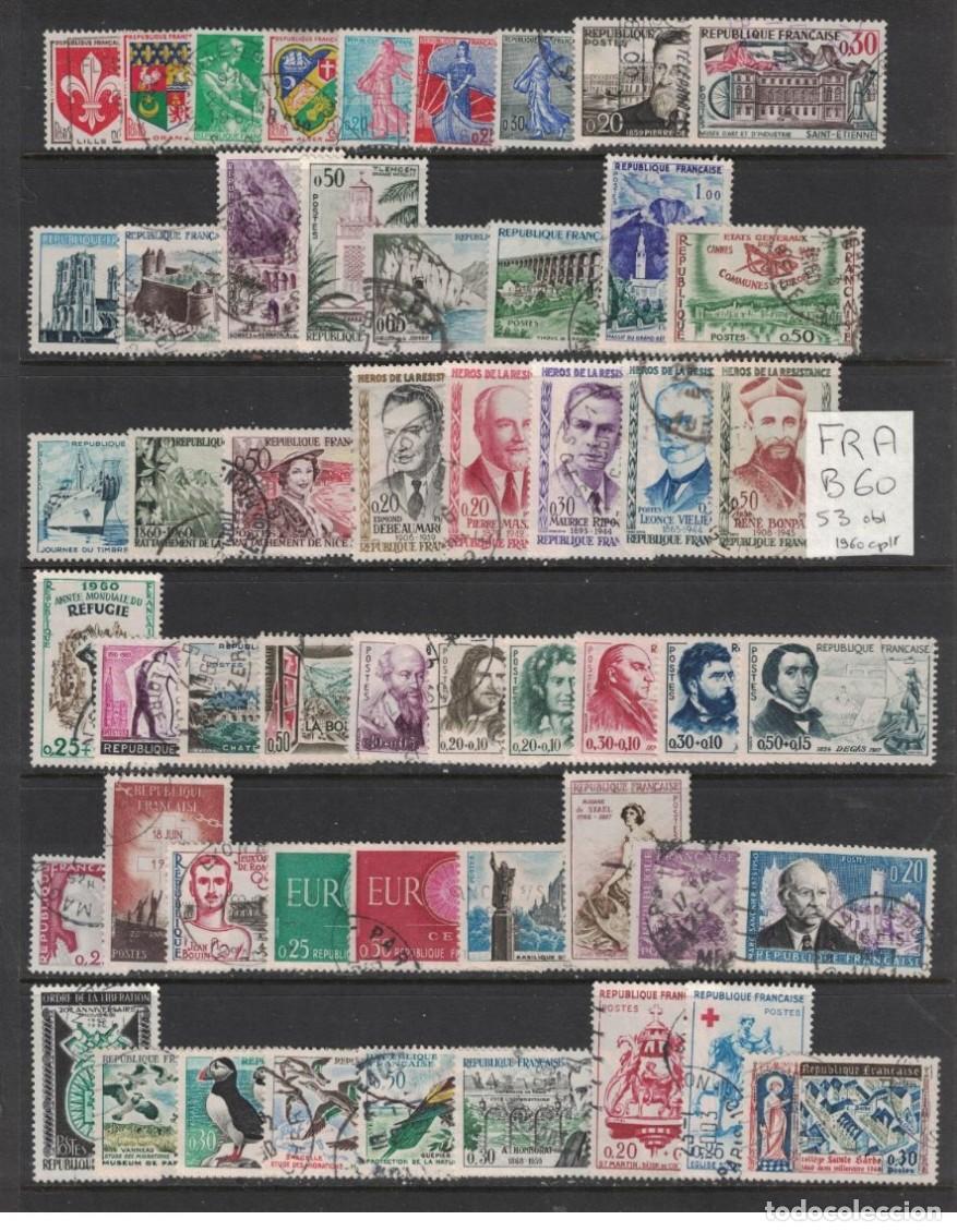 Sellos: France 1960 - A&ntilde;o completo Yvert 1230/1280 usado