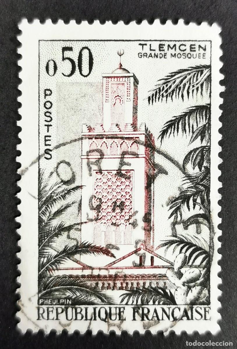 Sellos: Sello Francia 1960, Publicidad tur&iacute;stica Mezquita de Tlemcen, Argelia, 0,50 Michel: 1286