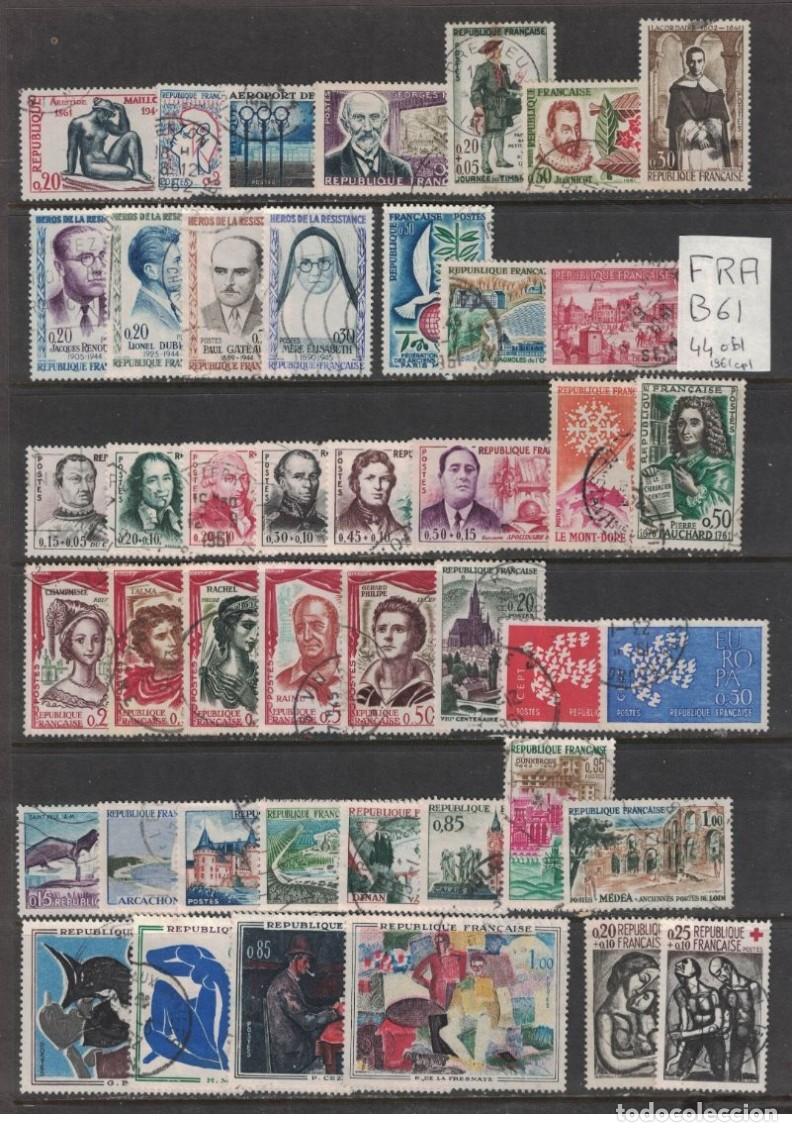 Sellos: France 1961 - A&ntilde;o completo Yvert 1281/1324 usado