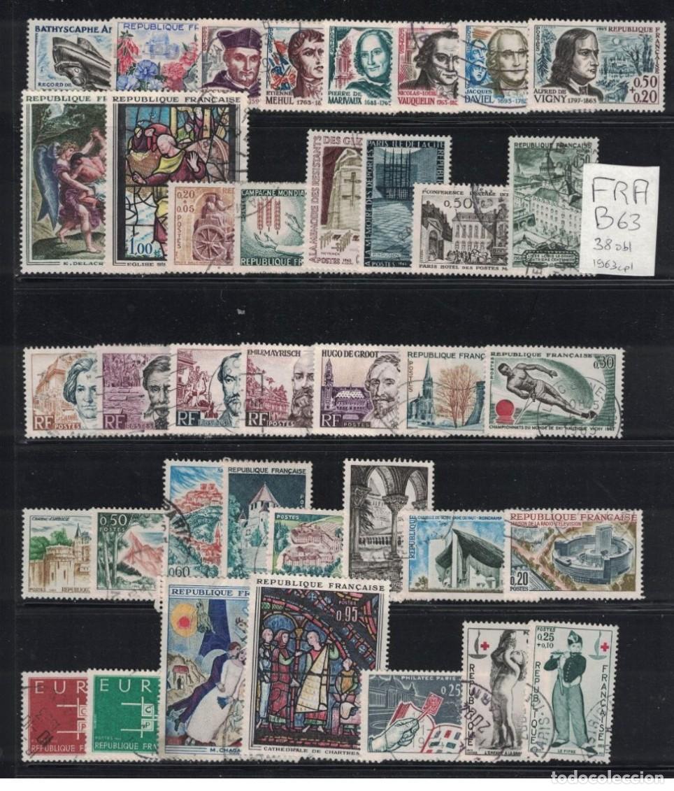 Sellos: France 1963 - A&ntilde;o completo Yvert 1368/1403 usado