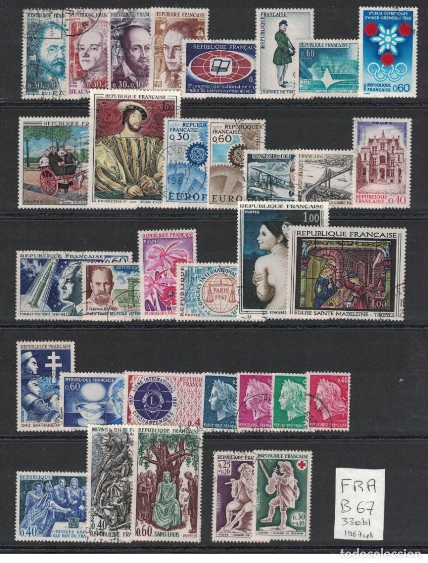 Sellos: France 1967 - A&ntilde;o completo Yvert 1511/1541 usado