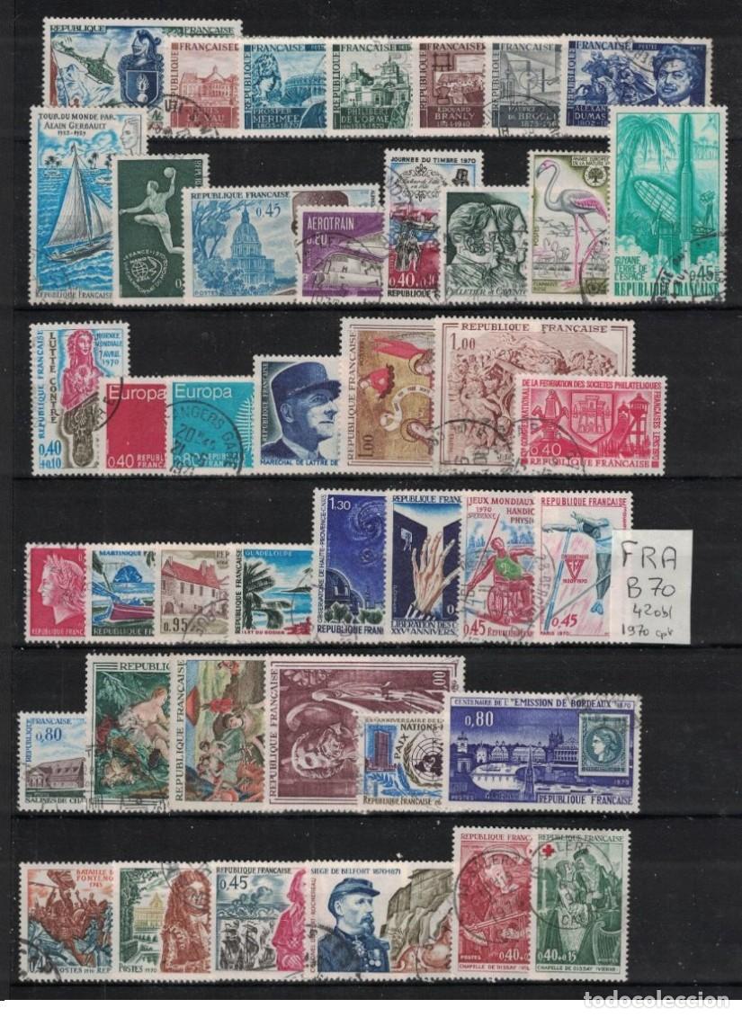 Sellos: France 1970 - A&ntilde;o completo Yvert 1621/1662 usado