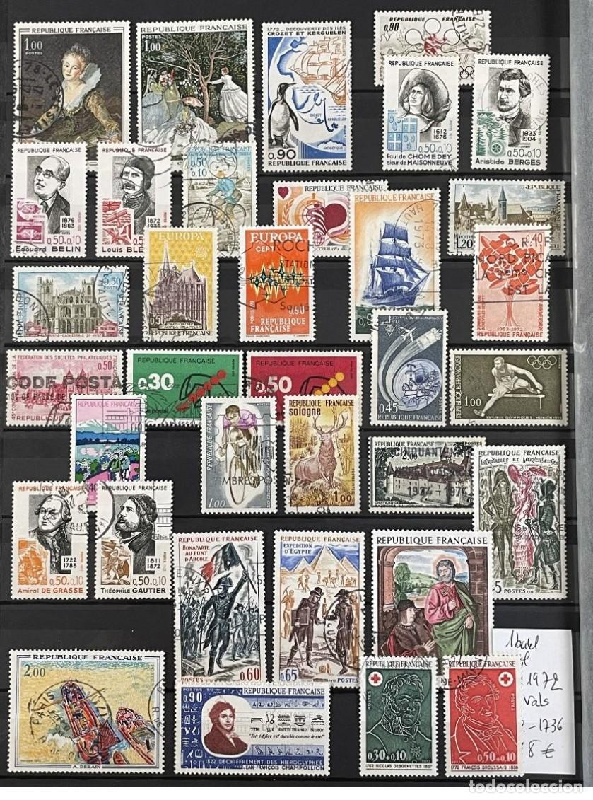 Sellos: France 1972 - A&ntilde;o completo Yvert 1702/1736 usado