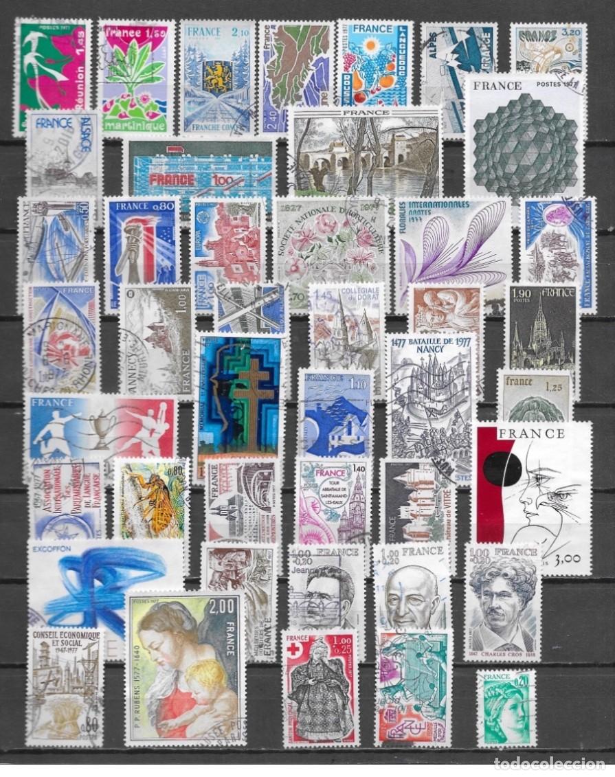 Sellos: France 1977 - A&ntilde;o completo Yvert 1914/1961 usado