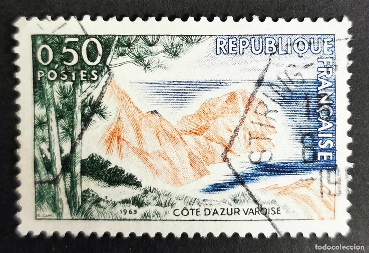 Sellos: Sello Francia 1963, Publicidad tur&iacute;stica Riviera francesa, Var, 0,50 F Michel: 1445