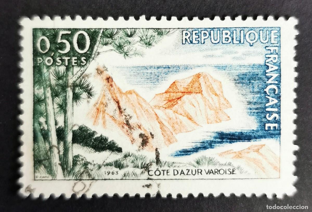 Sellos: Sello Francia 1963, Publicidad tur&iacute;stica Riviera francesa, Var, 0,50 F Michel: 1445
