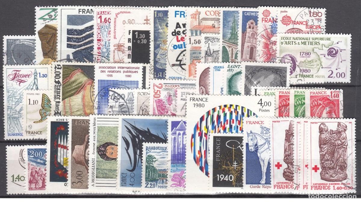 Sellos: France 1980 - A&ntilde;o completo Yvert 2073/2117 usado