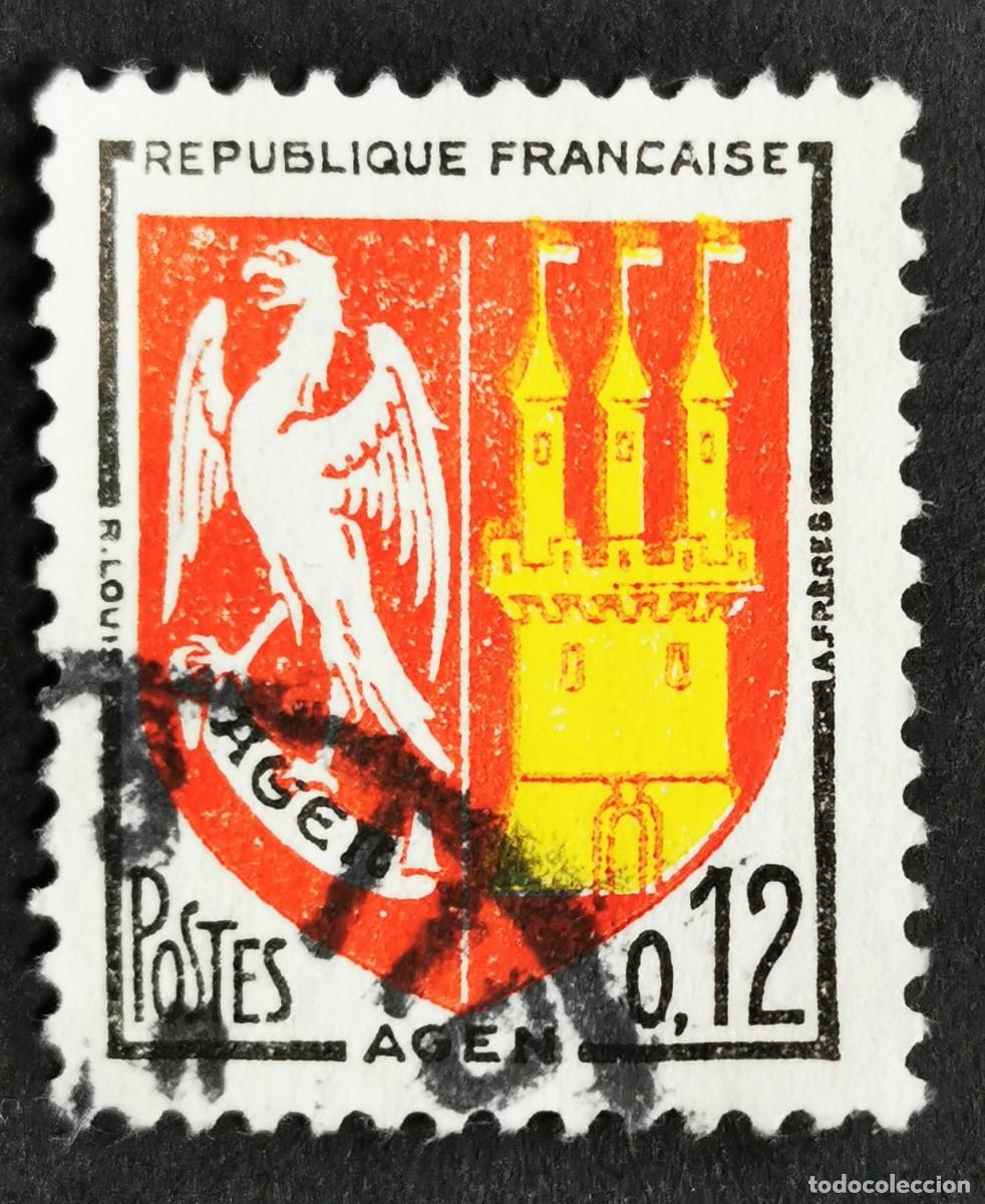 Sellos: Sello Francia 1964, Escudo de armas Agen, 0,12 F Michel: 1472