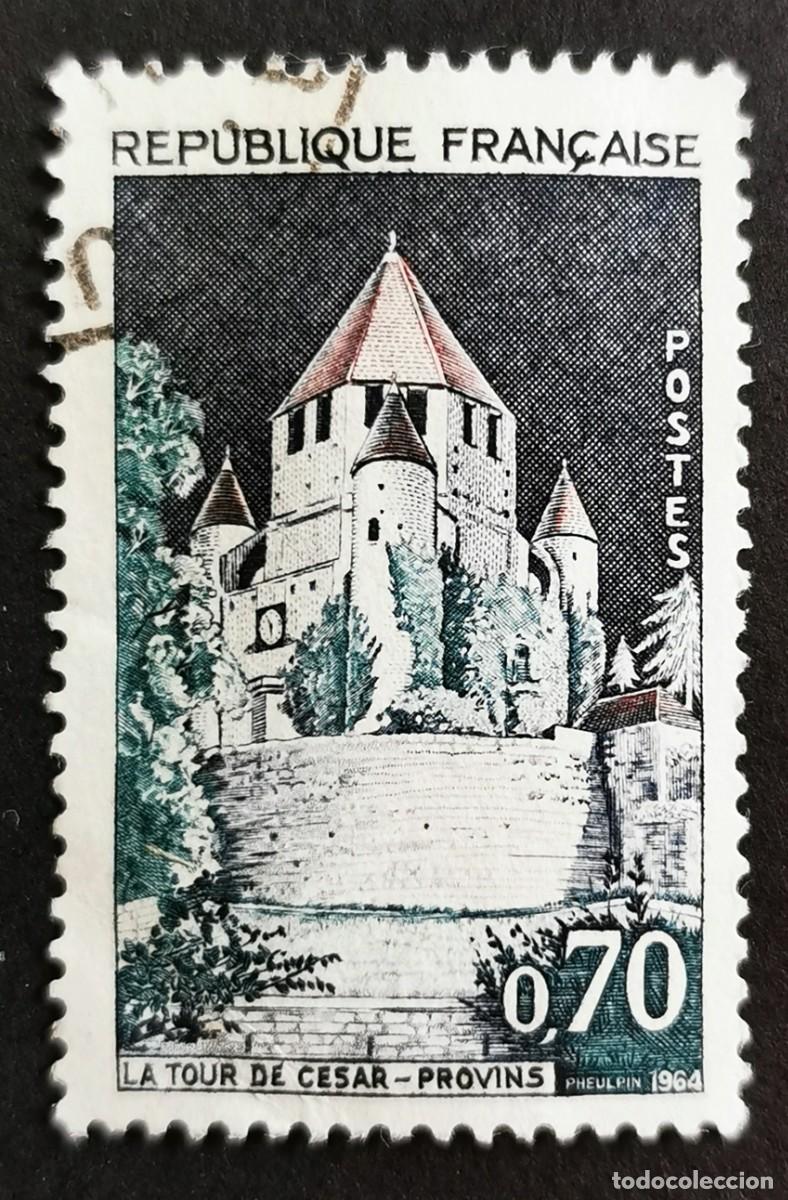 Sellos: Sello Francia 1964, Publicidad tur&iacute;stica Torre de C&eacute;sar, Provins, 0,70 F Michel: 1482