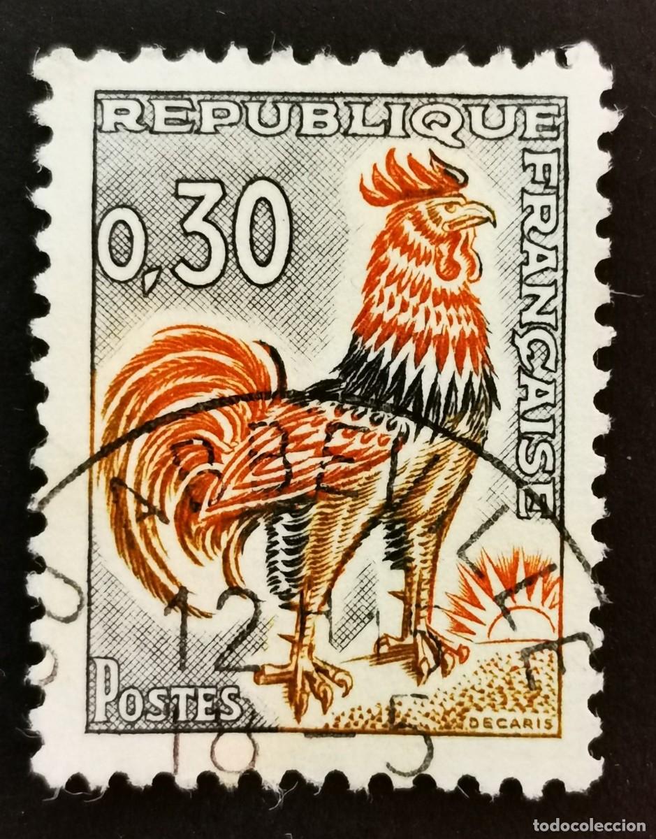 Sellos: Sello Francia 1965, Gallo galo (Gallus gallus domesticus), 0,30 F Michel: 1496