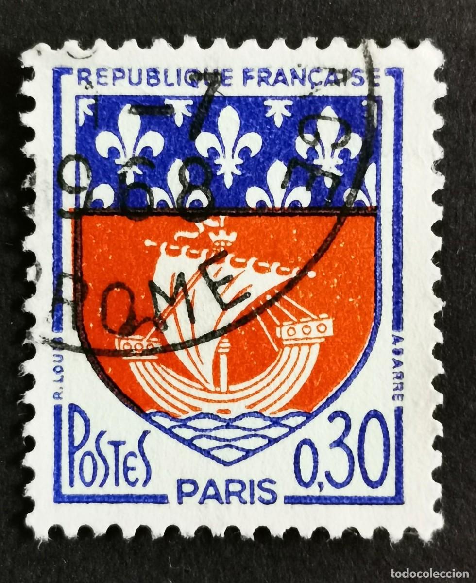 Sellos: Sello Francia 1965, Escudo de armas Paris, 0,30 F Michel: 1497