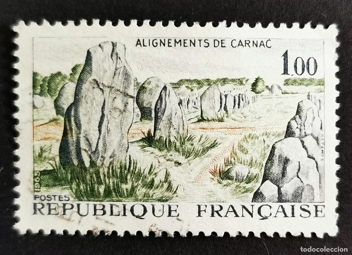 Sellos: Sello Francia 1965, Publicidad tur&iacute;stica Monolitos, Carnac, 1 F Michel: 1519