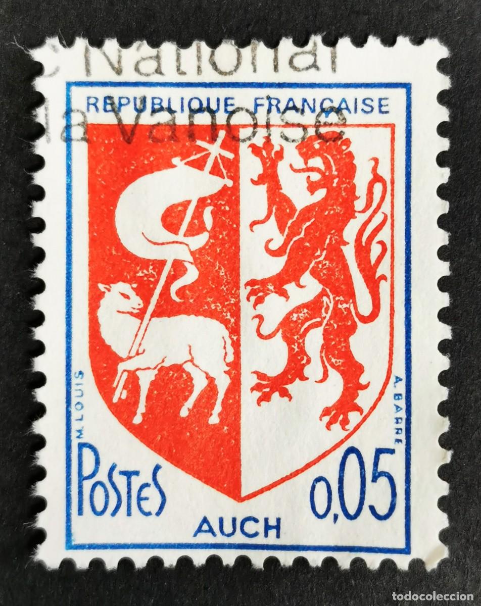 Sellos: Sello Francia 1966, Escudo de armas Auch, 0,05 F Michel: 1534A