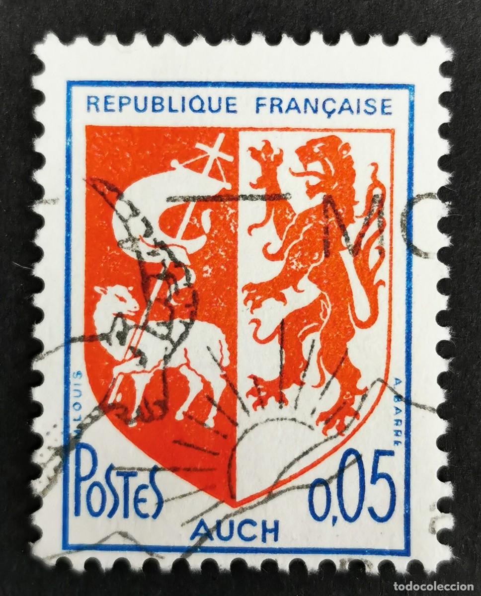 Sellos: Sello Francia 1966, Escudo de armas Auch, 0,05 F Michel: 1534A