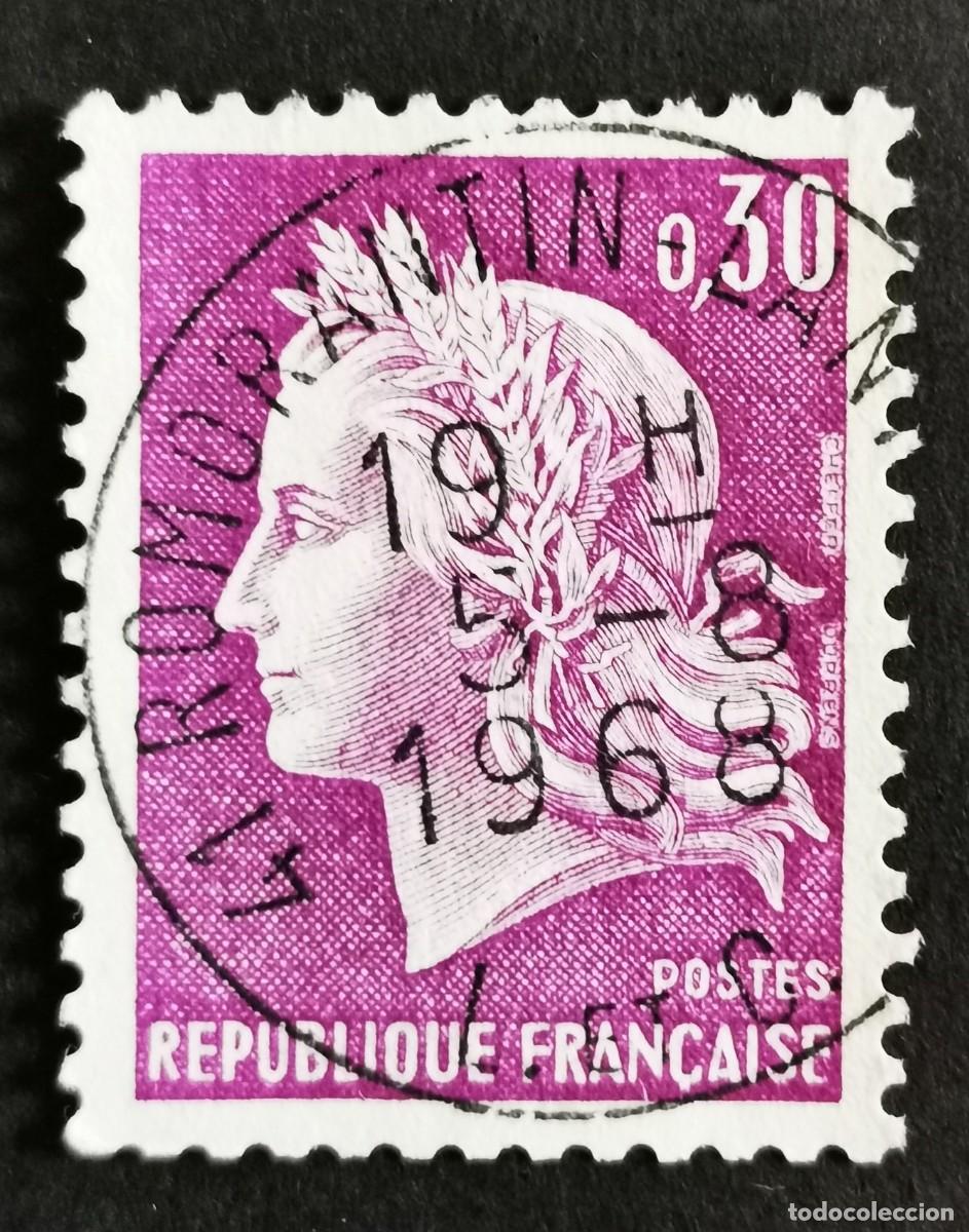 Sellos: Sello Francia 1967, Marianne of Cheffer, 0,30 F Michel: 1603