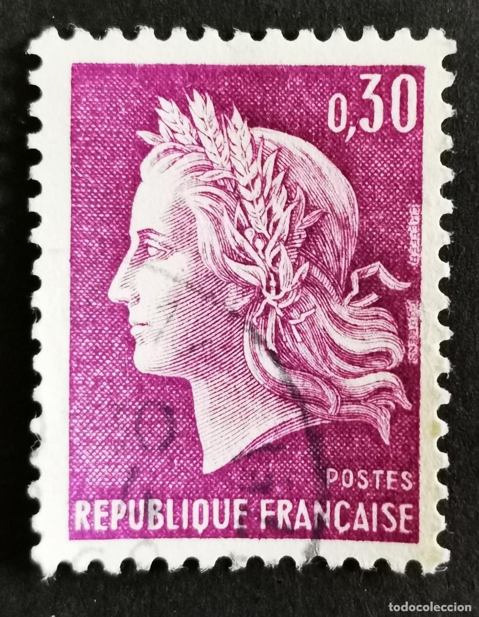 Sellos: Sello Francia 1967, Marianne of Cheffer, 0,30 F Michel: 1603