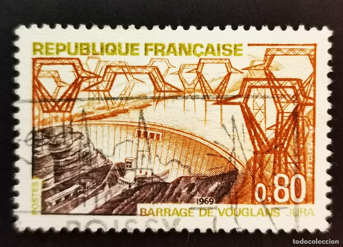 Sellos: Sello Francia 1969, Publicidad tur&iacute;stica Presa de Vouglans, Jura, 0,80 F Michel: 1652