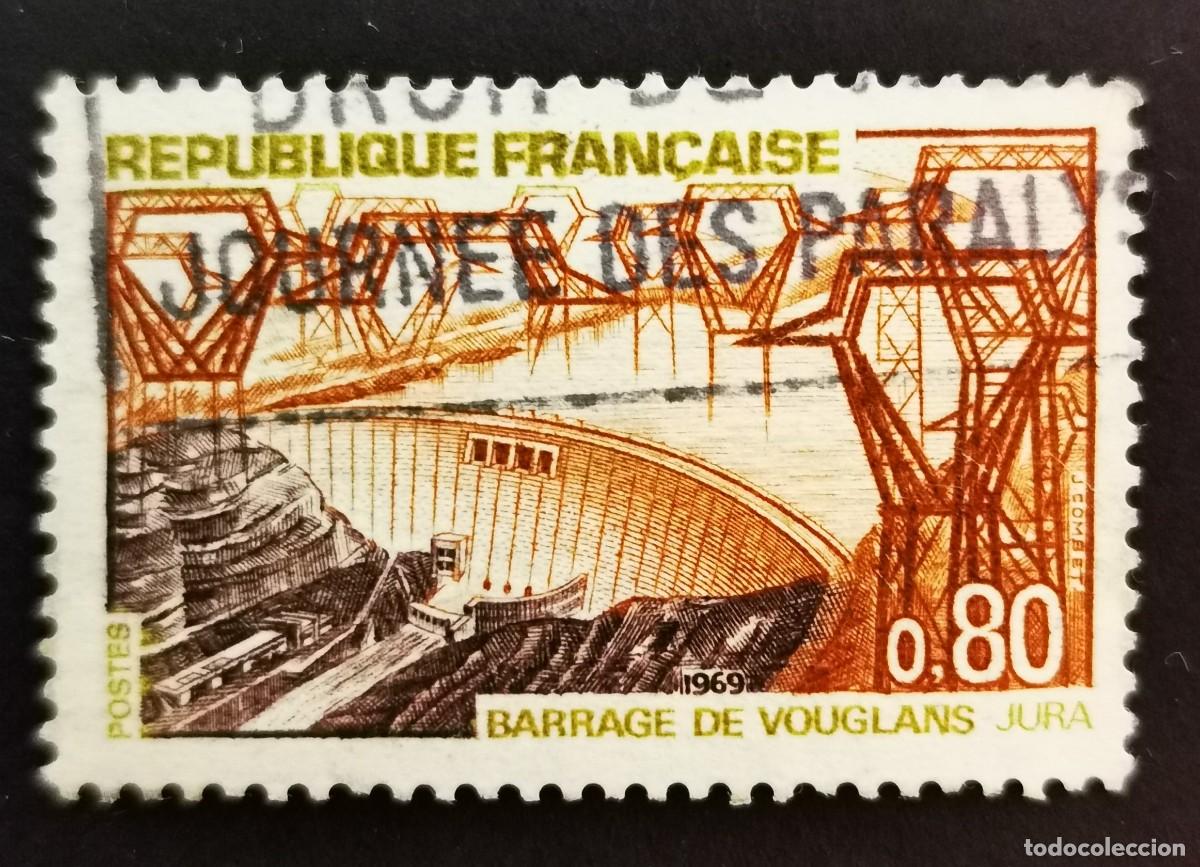 Sellos: Sello Francia 1969, Publicidad tur&iacute;stica Presa de Vouglans, Jura, 0,80 F Michel: 1652