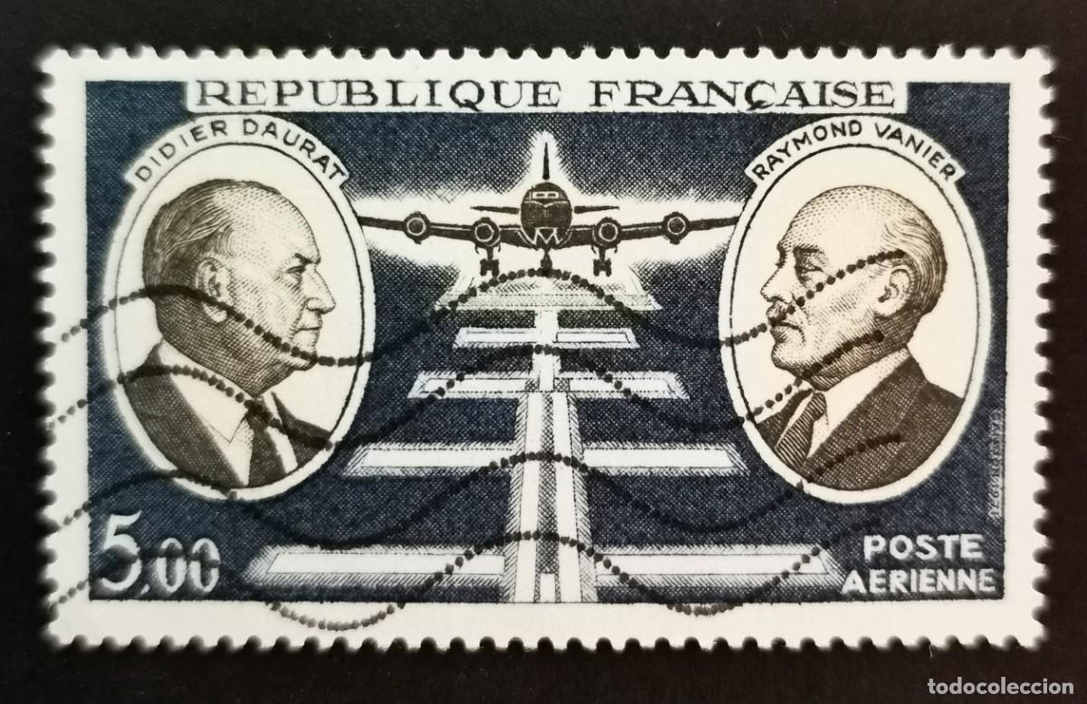 Sellos: Sello Francia 1971, Aviadores pioneros Didier Daurat and Raymond Vanier, 5 F Michel: 1746