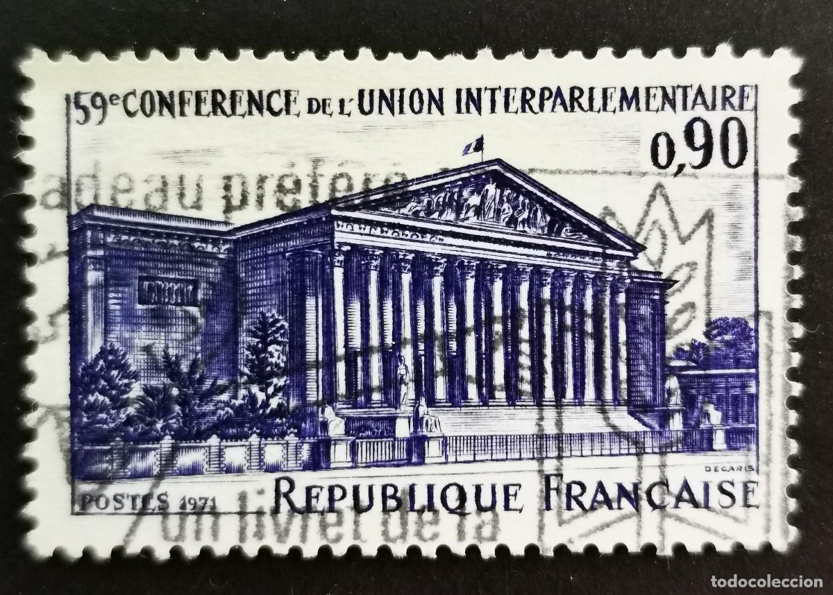 Sellos: Sello Francia 1971, 59&ordf; Conferencia de la Uni&oacute;n Interparlamentaria, 0,90 F Michel: 1766
