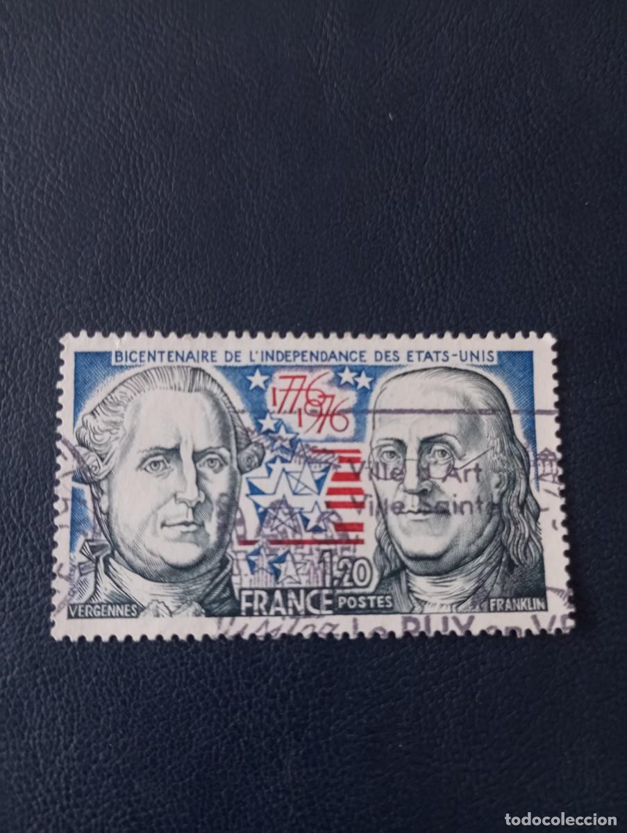 Sellos: FRANCIA, 1976, BICENTENARIO DE LA INDEPENDENCIA DE LOS EEUU, YT 1879