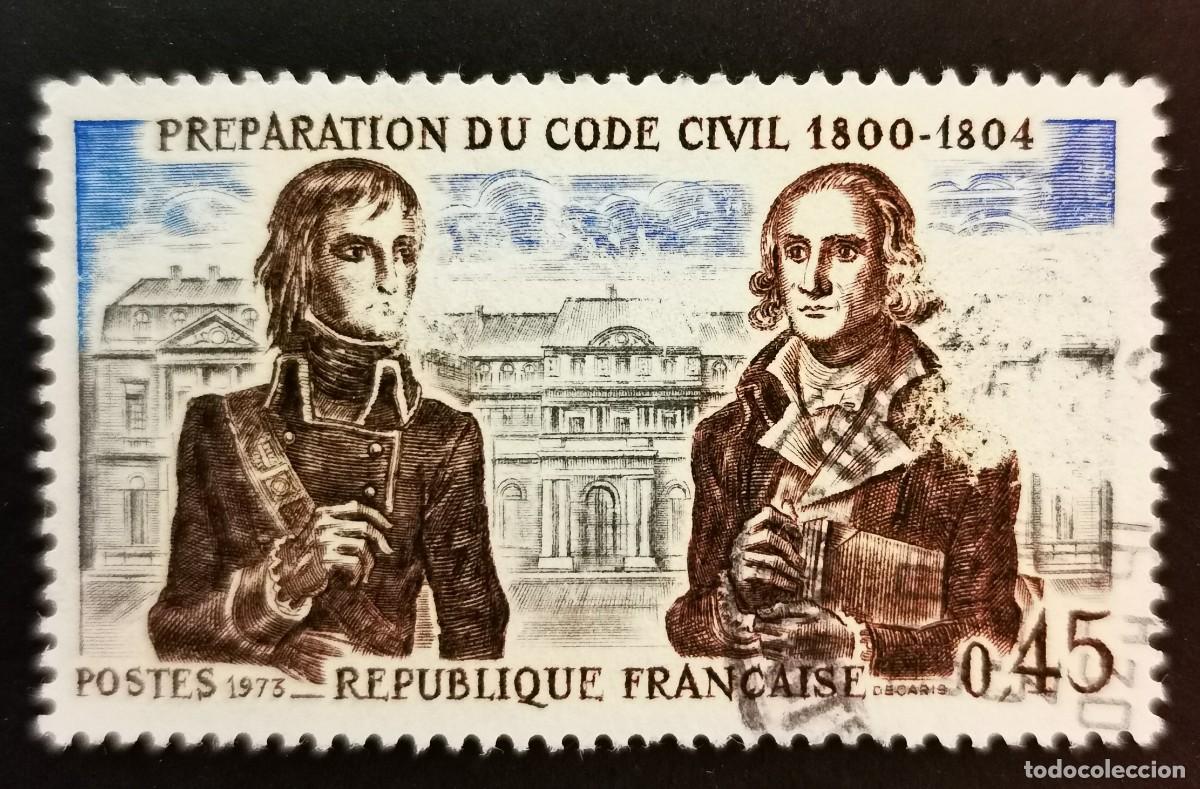 Sellos: Sello Francia 1973, Elaboraci&oacute;n del C&oacute;digo Civil 1800-1804, 0,45 F Michel: 1853