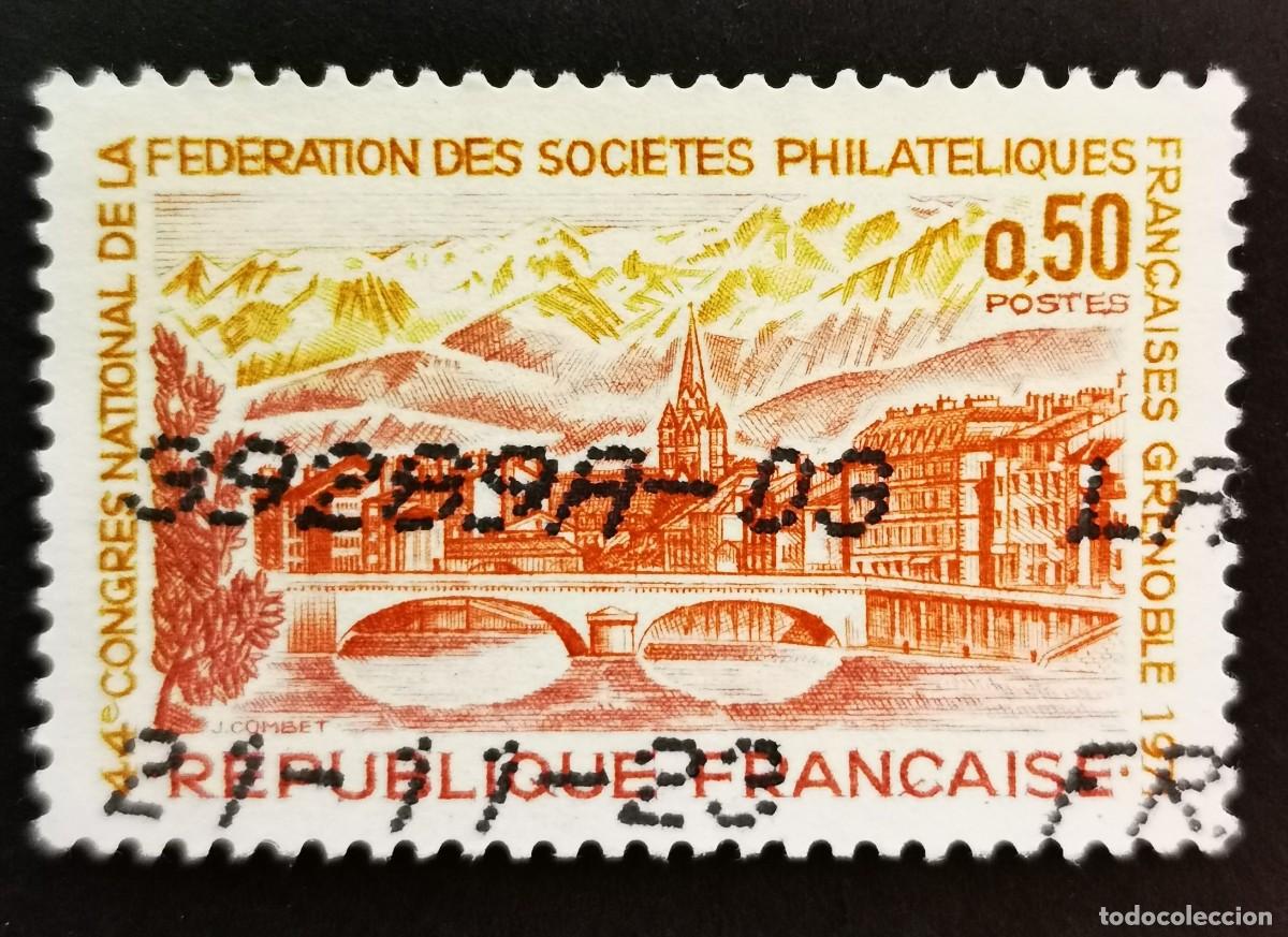 Sellos: Sello Francia 1971, Grenoble: 44&ordm; Congreso Federaci&oacute;n Francesa de Filatelia, 0,50 F Michel: 1753