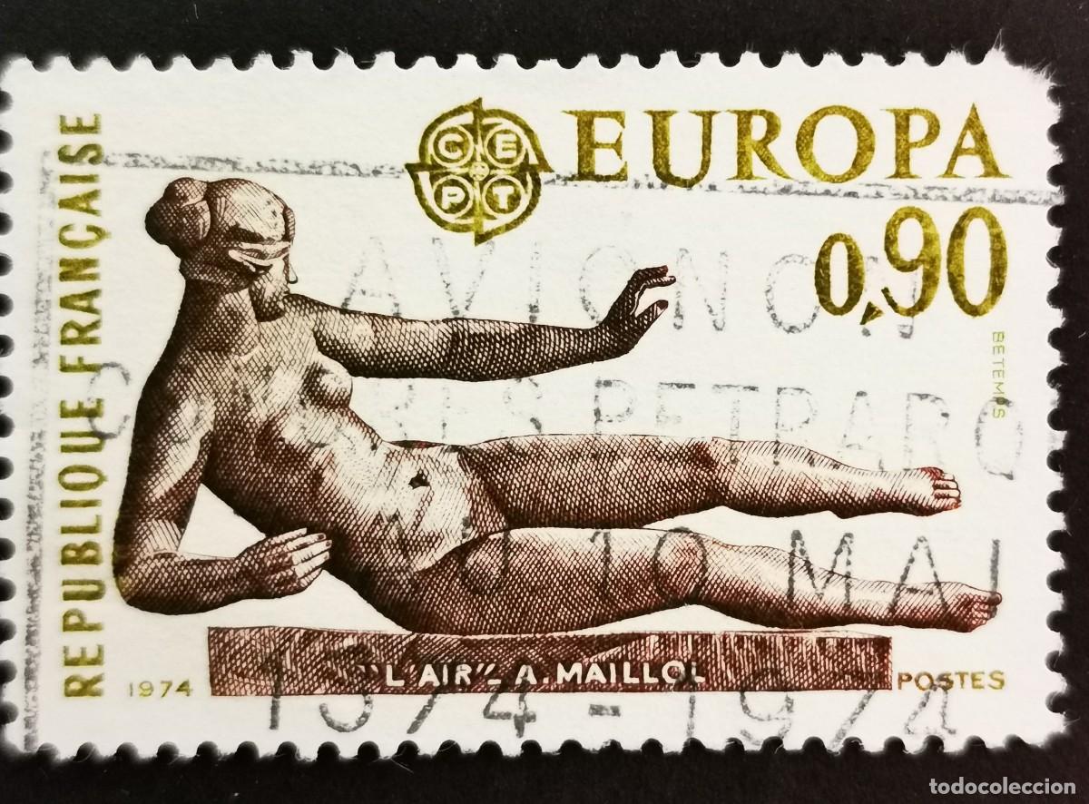 Sellos: Sello Francia 1974, Europa (C.E.P.T.) 1974-EsculturaCEPT- El aire de Maillol, 0,90 F Michel: 1870