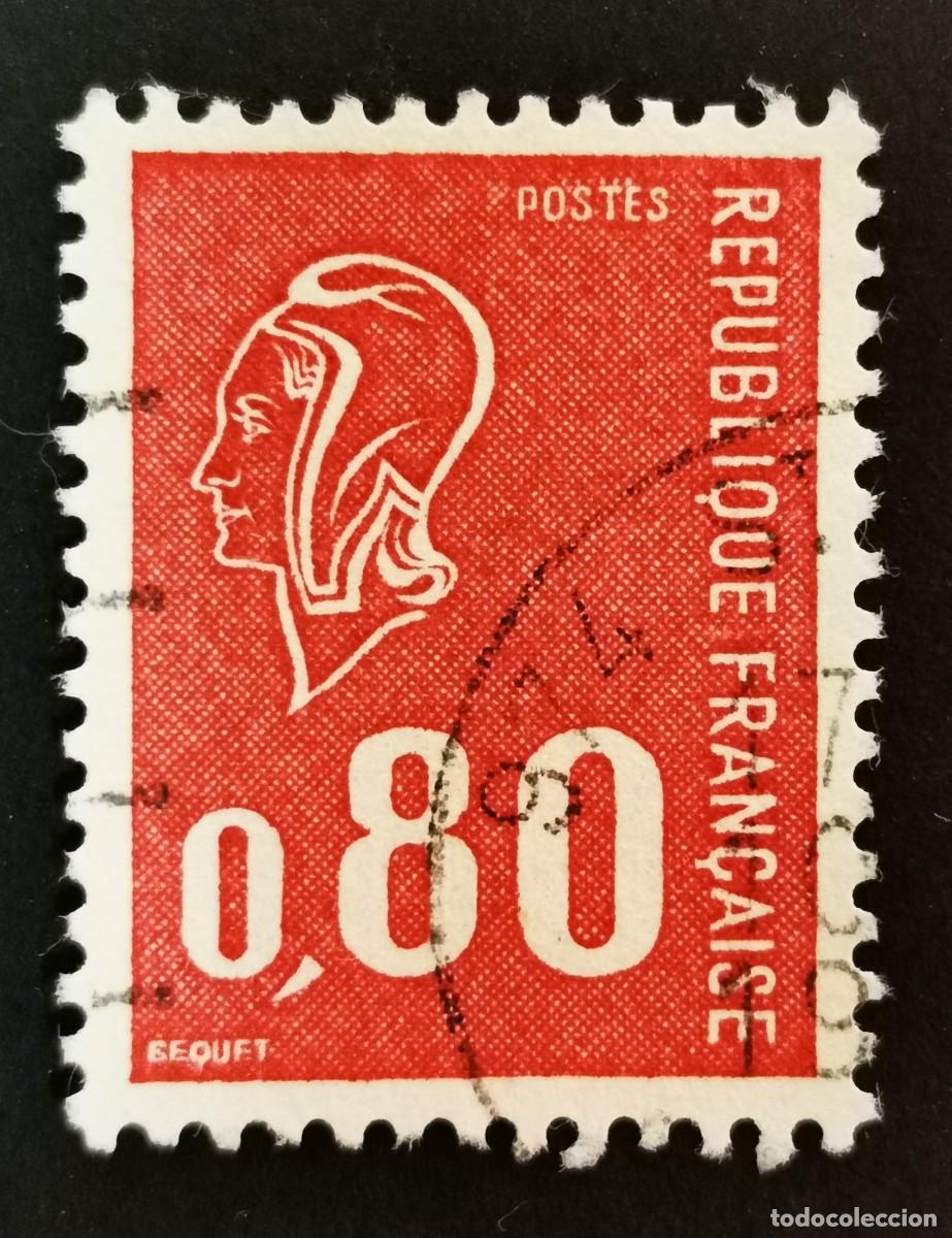 Sellos: Sello Francia 1974, Marianne tipo Bequet grabado, 0,80 F Michel: 1889x