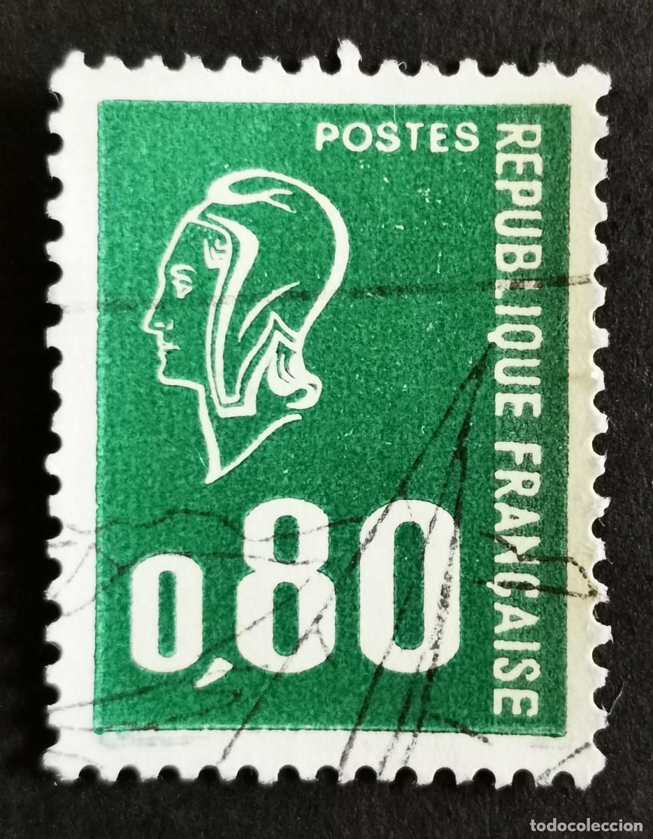 Sellos: Sello Francia 1975, Marianne tipo Bequet (1 tira de f&oacute;sforo) , 0,80 F Michel: 1983Ay