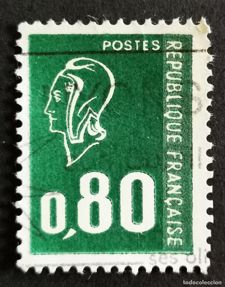 Sellos: Sello Francia 1975, Marianne tipo Bequet (1 tira de f&oacute;sforo) , 0,80 F Michel: 1983Ay