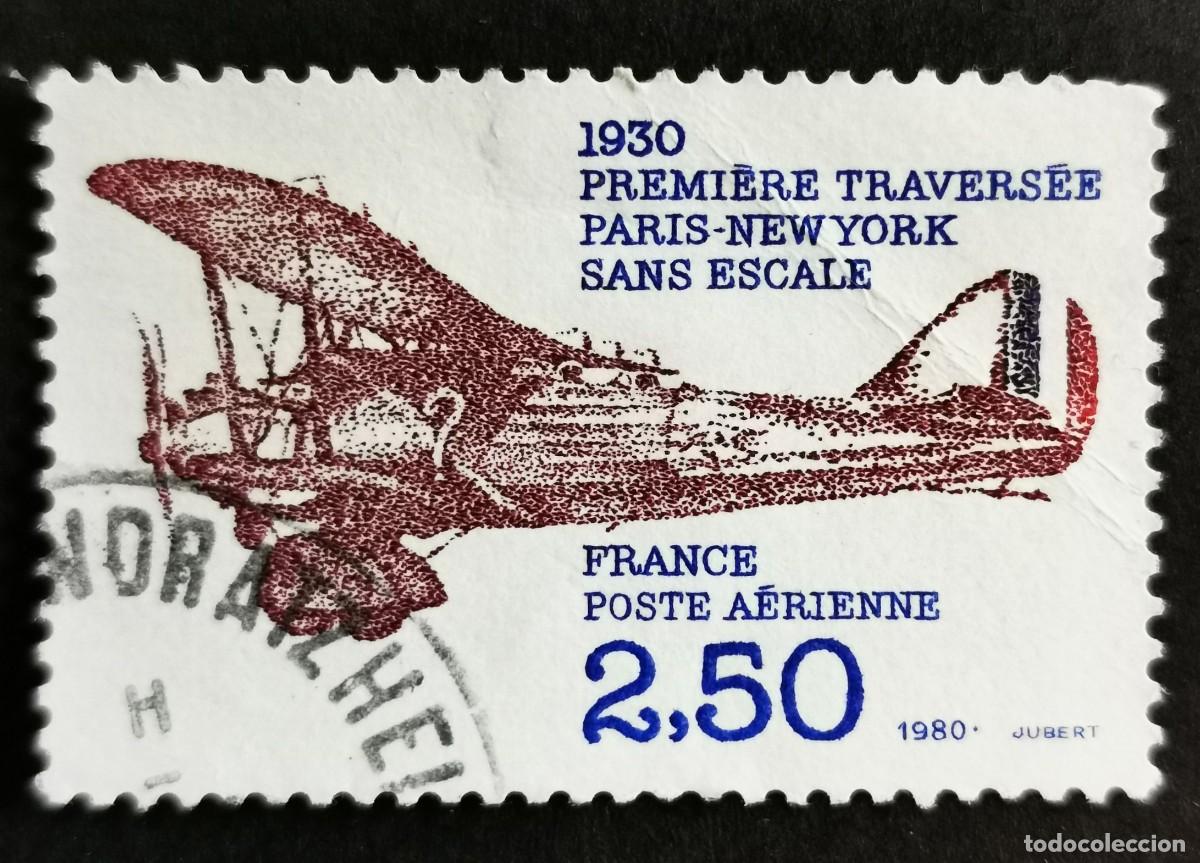 Sellos: Sello Francia 1980, 1930: Quincuag&eacute;simo aniversario del cruce Par&iacute;s-Nueva Yor, 2,50 F Michel: 2217
