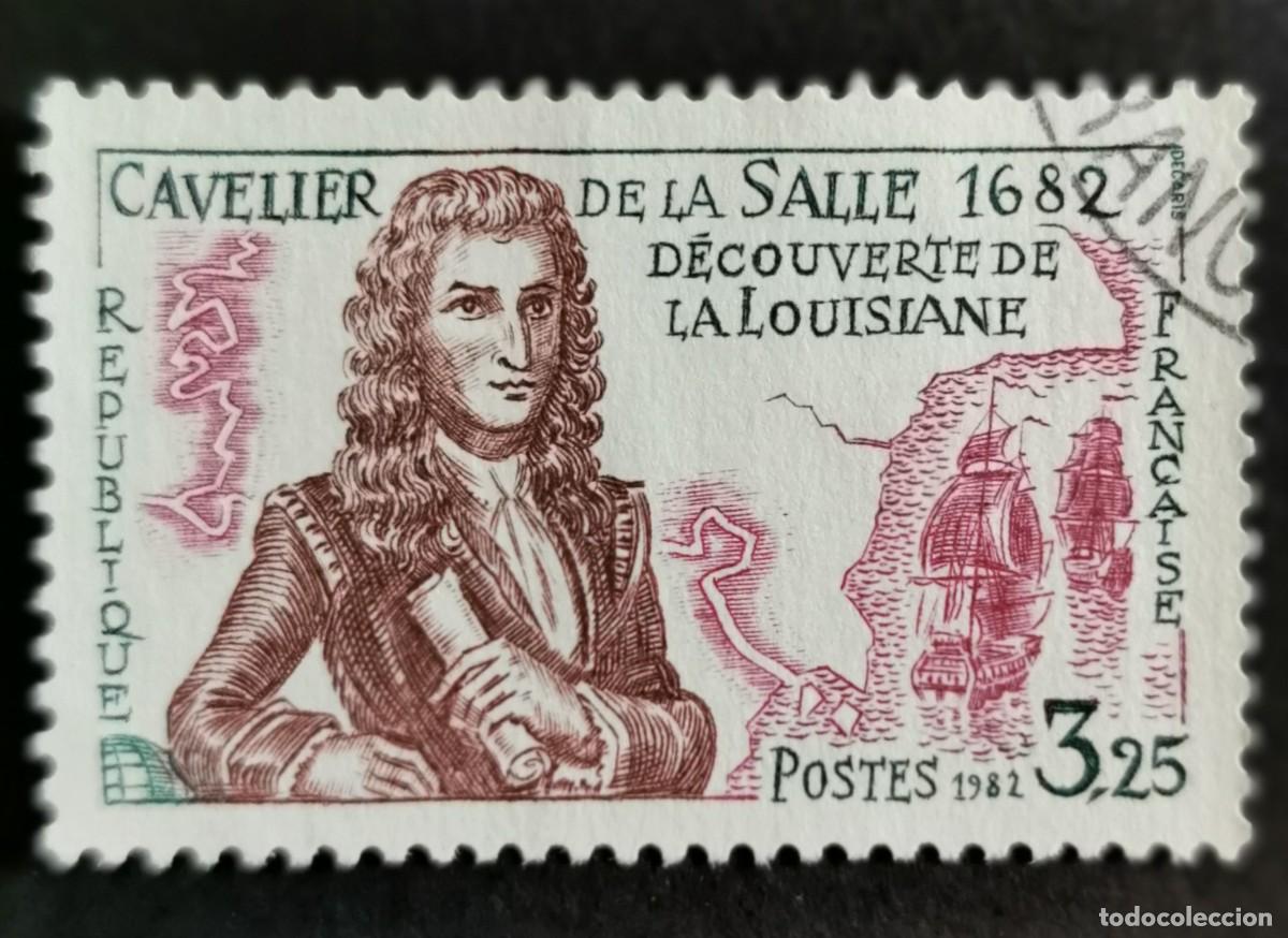 Sellos: Sello Francia 1982,Cavelier de la Salle. Descubrimiento de Luisiana 1682, 3,25 F Michel: 2372