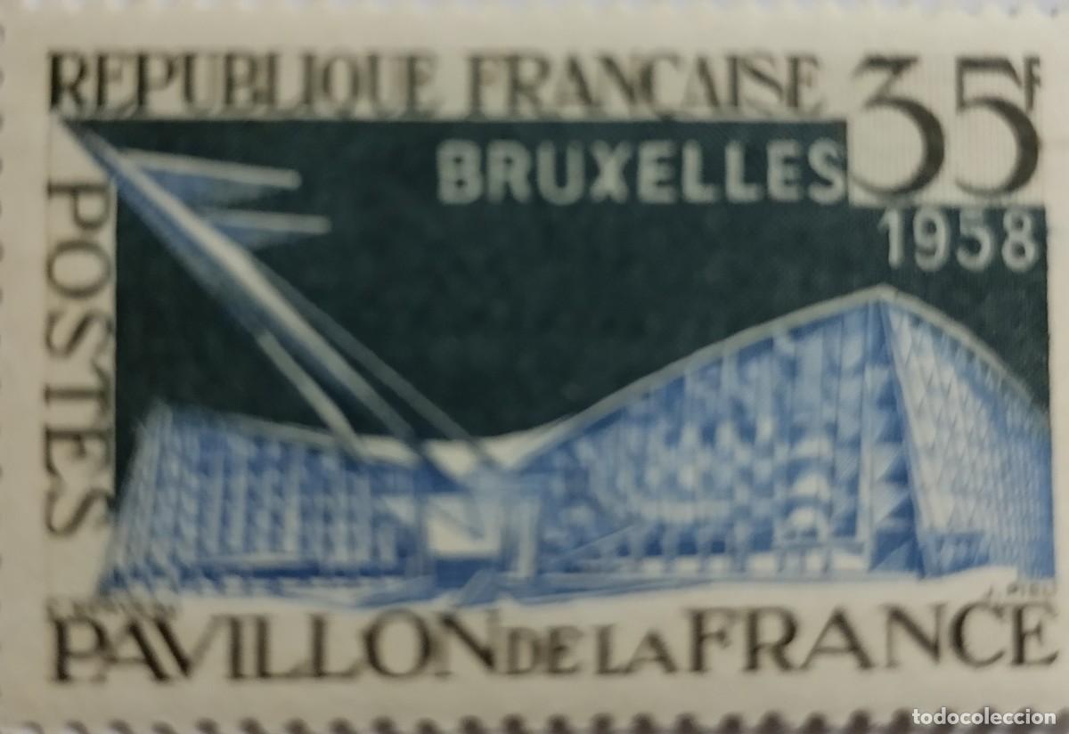 Sellos: FRANCIA A&Ntilde;O 1958, SERIE COMPLETA**MNH, EXPOSICI&Oacute;N UNIVERSAL DE BRUSELAS, PABELLON DE FRANCIA