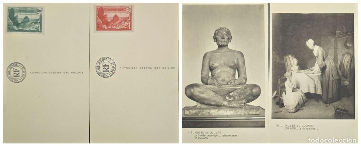 Sellos: O) FRANCE, THE LOUVRE MUSEUM, THE BLESSING BY JEAN-SIM&Eacute;ON CHARDIN, EGYPTIAN SCULPTURE IN PAINTED LIM