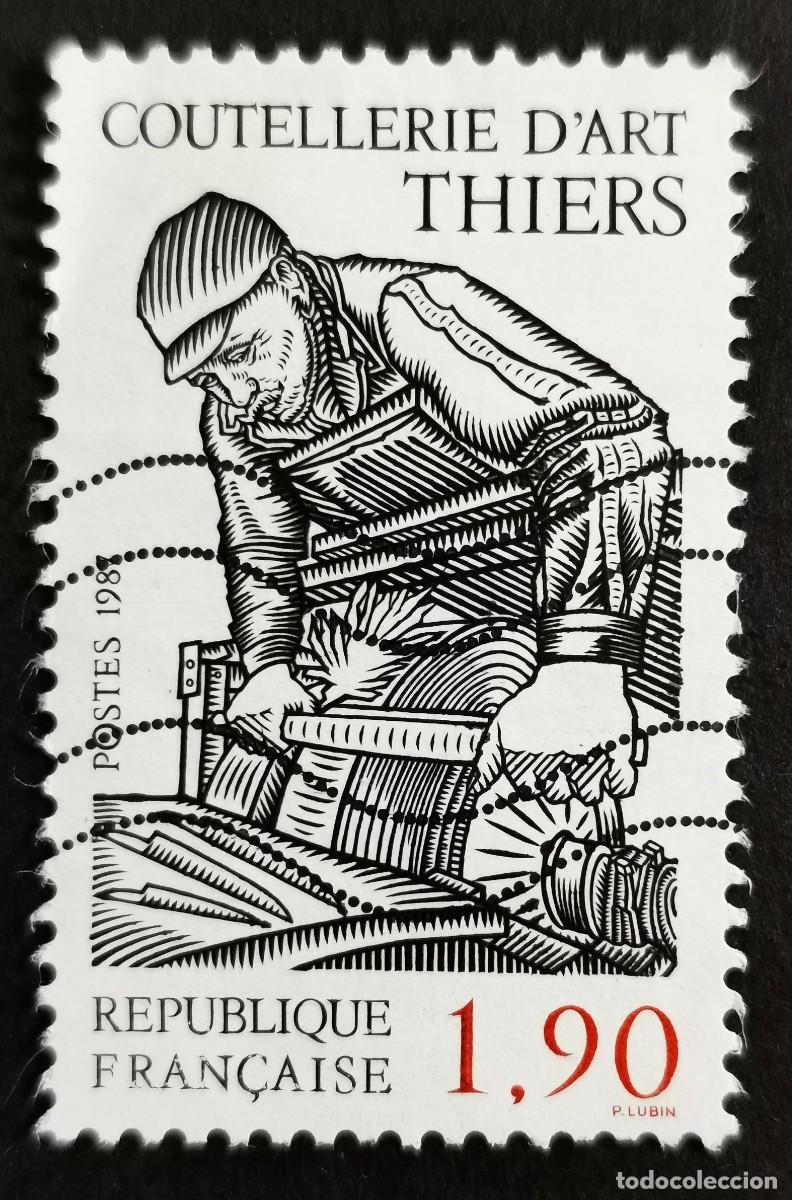 Sellos: Sello Francia 1987, Artesan&iacute;a. Cubiertos Thiersn, 1,90 F Michel: 2599