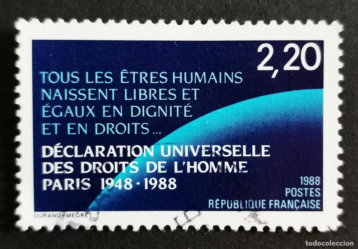 Sellos: Sello Francia 1988, Declaraci&oacute;n Universal Derechos Humanos, 40&ordm; Aniversa, 2,20 F Michel: 2695