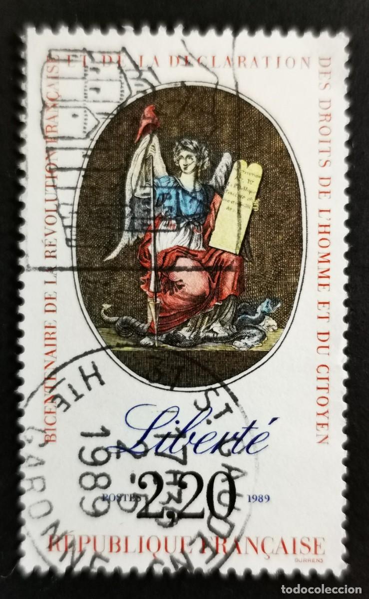 Sellos: Sello Francia 1989, Bicentenario de la Revoluci&oacute;n Francesa: Libertad, 2,20 F Michel: 2708