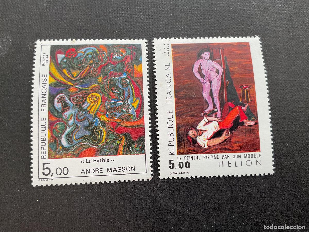 Sellos: FRANCIA N&ordm; YVERT 2342/3*** A&Ntilde;O 1984. PINTURAS DE ANDRE MAISON Y JEAN HELION