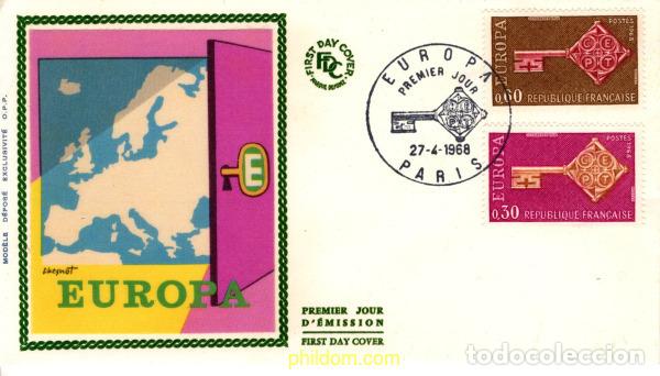 Sellos: 22157 MNH FRANCIA 1968 EUROPA CEPT 1968 - LLAVE DORADA