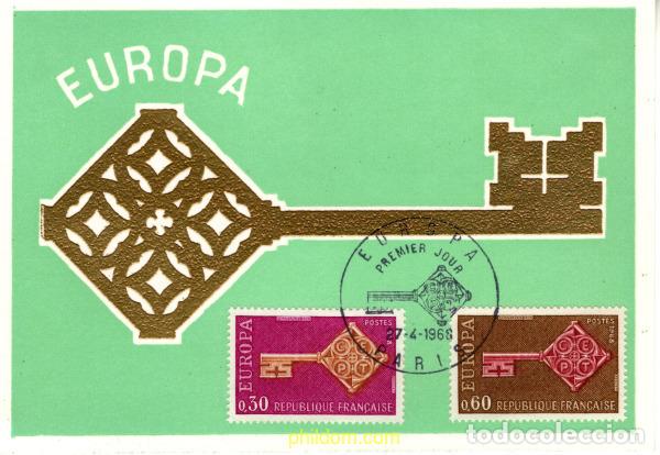 Sellos: 787695 MNH FRANCIA 1968 EUROPA CEPT 1968 - LLAVE DORADA