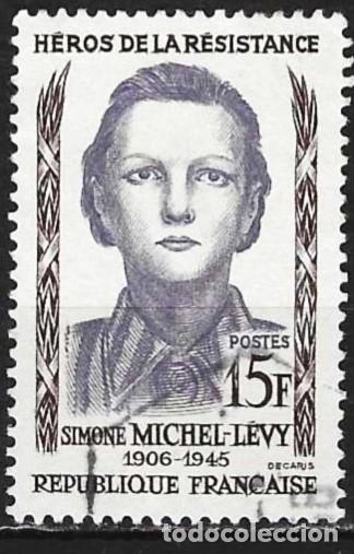 Sellos: Francia 1958 - Mi 1195 - YT 1159 - H&eacute;roes de la Resistencia : Simone Michel-Levy
