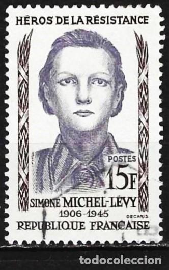 Sellos: Francia 1958 - Mi 1195 - YT 1159 - H&eacute;roes de la Resistencia : Simone Michel-Levy