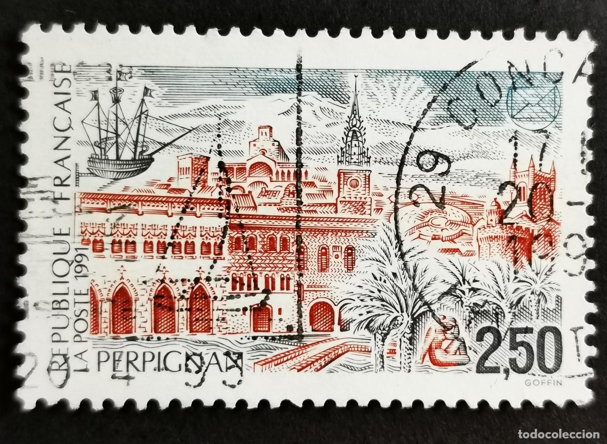 Sellos: Sello Francia 1991, Perpi&ntilde;&aacute;n: Congreso Federaci&oacute;n Francesa de Sociedades , 2,50 F Michel: 2836