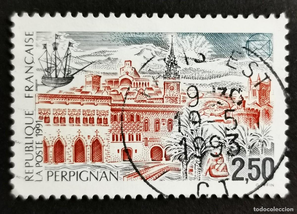 Sellos: Sello Francia 1991, Perpi&ntilde;&aacute;n: Congreso Federaci&oacute;n Francesa de Sociedades , 2,50 F Michel: 2836