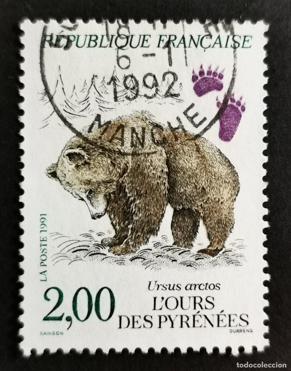 Sellos: Sello Francia 1991, Oso pardo (Ursus arctos) , 2,00 F Michel: 2853