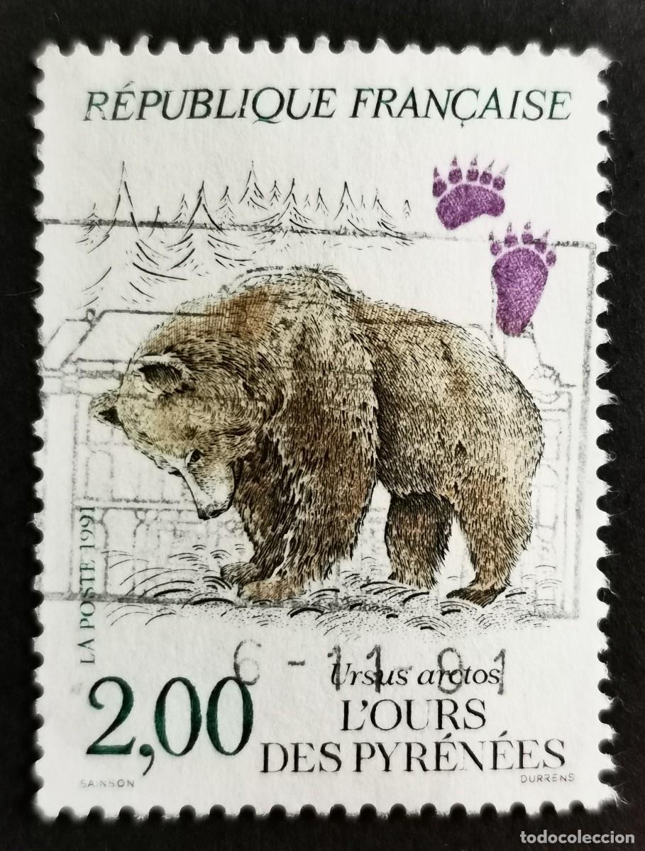 Sellos: Sello Francia 1991, Oso pardo (Ursus arctos) , 2,00 F Michel: 2853