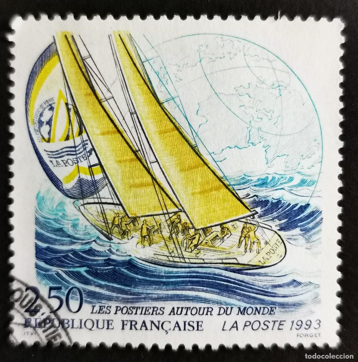 Sellos: Sello Francia 1993, La Poste&rdquo; and Globe, 2,50 F Michel: 2937