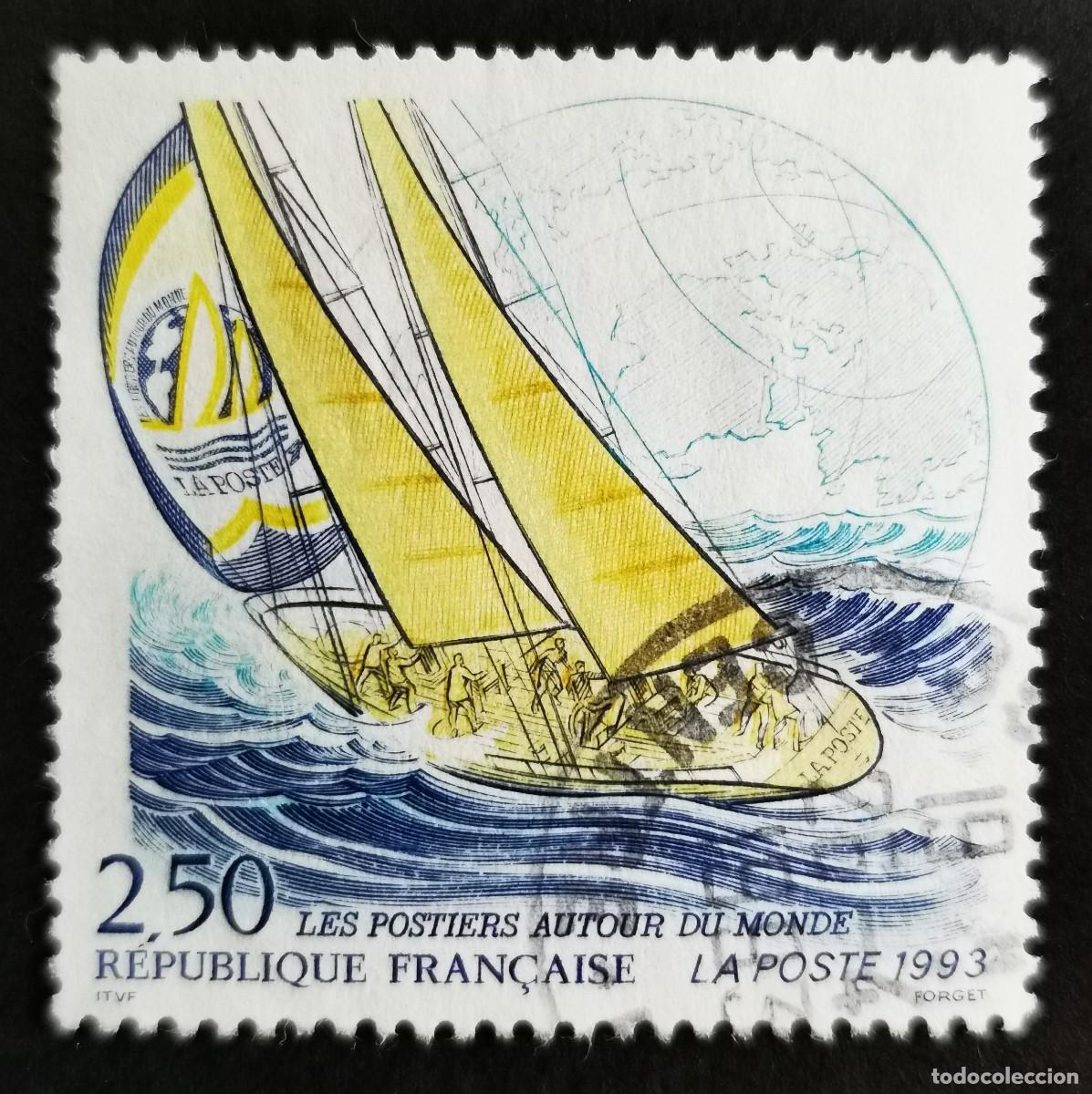 Sellos: Sello Francia 1993, La Poste&rdquo; and Globe, 2,50 F Michel: 2937